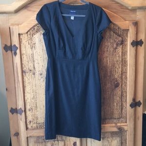 Navy pinstripe dress